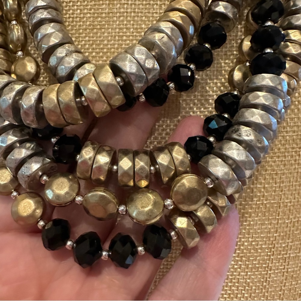 Chico's Multistrand Beaded Statement Necklace In … - image 4